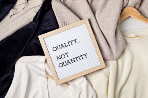 Choose high-quality items over many fast fashion pieces for sustainable fashion