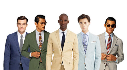 Different colors of suits will complement different skin tones