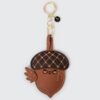 Cute acorn leather charm keychain, perfect for bags and keys