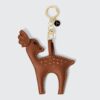 Rosie Hong Handmade vegan leather keychain featuring a charming deer design